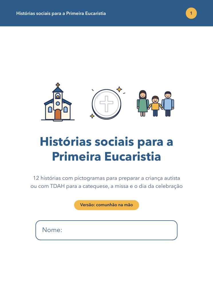 Capa do kit Histórias sociais para a Primeira Eucaristia